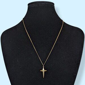 (2/$20) V. Starburst Cross Pendant Necklace